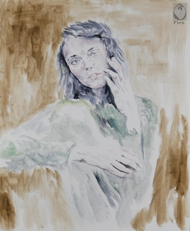 oil on paper - olio su carta di Piro